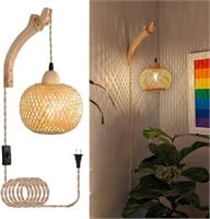 Bamboo Lantern Wall Sconces Wicker Lamp