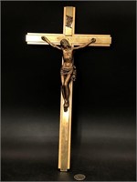 Large Vintage Crucifix - Copper Jesus, Brass &