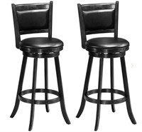 2 Pieces 29 Inch Wooden Swivel bar stool