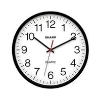 Sharp Silent 10-inch Wall Clock  Quartz  Black