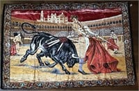 Vintage Bull Fighting Tapestry