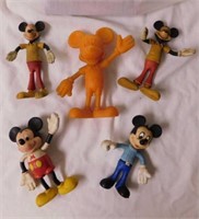 6 Disney poseable rubber toys
