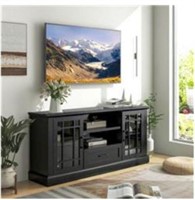TV Stand with Glass Doors Cubbies & Drawer