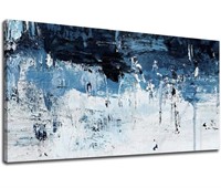 LUEXRG Abstract wall art living room blue white