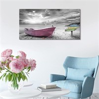 Zeydrt 24x48'' Coastal Canvas Wall Art