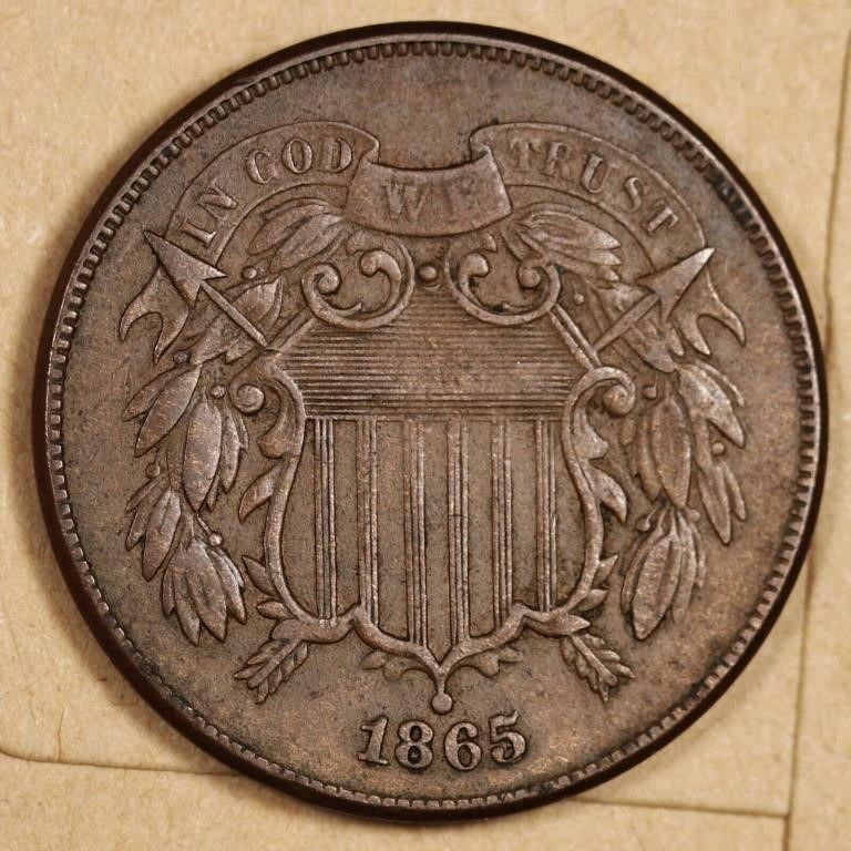 1865 2 Cent Civil War Copper