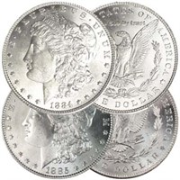 1884 and 1885 BU Grade Morgan Dollars