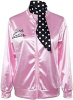 Pink Satin Jacket with Scarf  Women 3XL