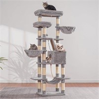 Heybly -,68 inch Multi-Level Cat Tower Light Grey