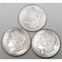 1878-79-81 S Mint Bu Grade Morgan Dollar Set
