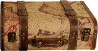 Wald Imports - Faux Leather Map Suitcase
