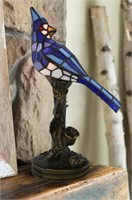 River of Goods 13.5"H Stained Glass Bird Lamp