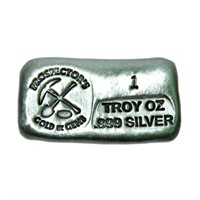 1 Troy Oz. Gold and Gems Prospector Silver Bar