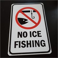 No Ice Fishing Sign 8×11