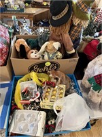 Stuffed Animals Rabbit, Dog & Christmas Ornaments