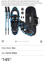 Goutone 14/21/25/30 Inches Light Weight Snowshoes