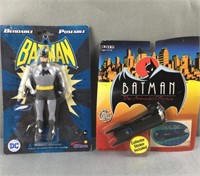 Batman bendable figure and Batmobile toy