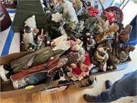 (7) Boxes Christmas Decor & Bear On Top of Table