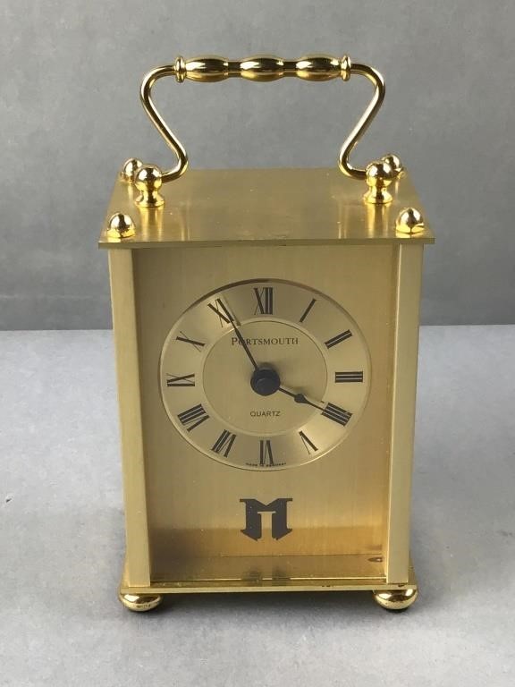 Portsmouth quartz brass carriage clock made in