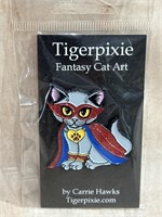 Tigerpixie Fantasy Cat Art Pin Carrie Hawks New