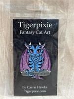 Tigerpixie Fantasy Cat Art Pin Carrie Hawks New