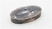 Vintage Navajo Sterling & Turquoise Pill Box