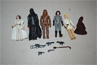 Six Vintage Star Wars Figures and Accessories