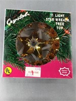 11 light tree top star wreath by crystal