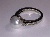 REAL PEARL, 925 RING by CP WOMEN'S SZ 7