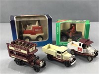3 model farm bureau vehicles with model Coca Cola