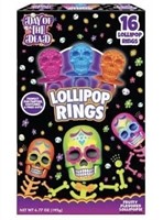16ct Day of the Dead SKULL Fruity Lollipop Rings