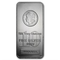 10 oz. Silver Morgan Design Bar .999 Pure