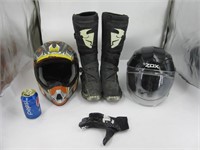 Bottes de Motocross gr 9 + 2 casques de