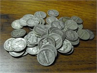 A Lot with 50 Mercury Dimes - various