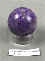 2” Charoite Crystal Sphere  w plastic stand