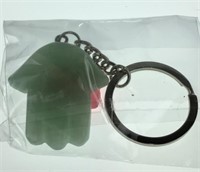 Green quartz key chain