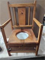Vintage Potty Chair with enamel pot