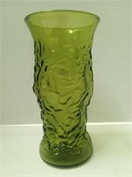 Vintage E.o Brody green glass vase