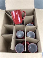 9 count new identical red coffee cups Greenbriar