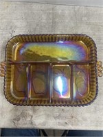 Vintage Carnival Glass Relish Tray