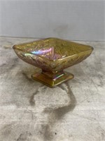 Vintage Carnival Glass Diamond Dish
