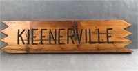 Wood kiefnerville sign double sided