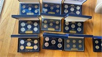 Nine boxes of US mint state quarter collection,