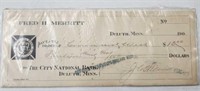 1907 The city National Bank Check