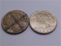 (2) 1922/23 PEACE Silver Dollar Coins