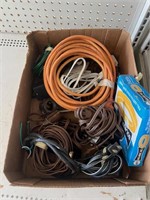 Box of assorted extension cords