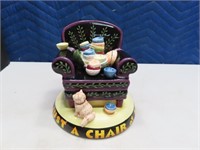 ME (1994) 6" Pottery Coin Bank CHAIR OF BOWLIES