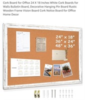 Cork Board for Office 24 X 18 Inches White