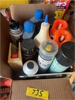 Assorted sprays and fluids