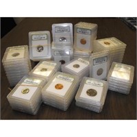 50 pcs. Slabbed BU and Proof Coins